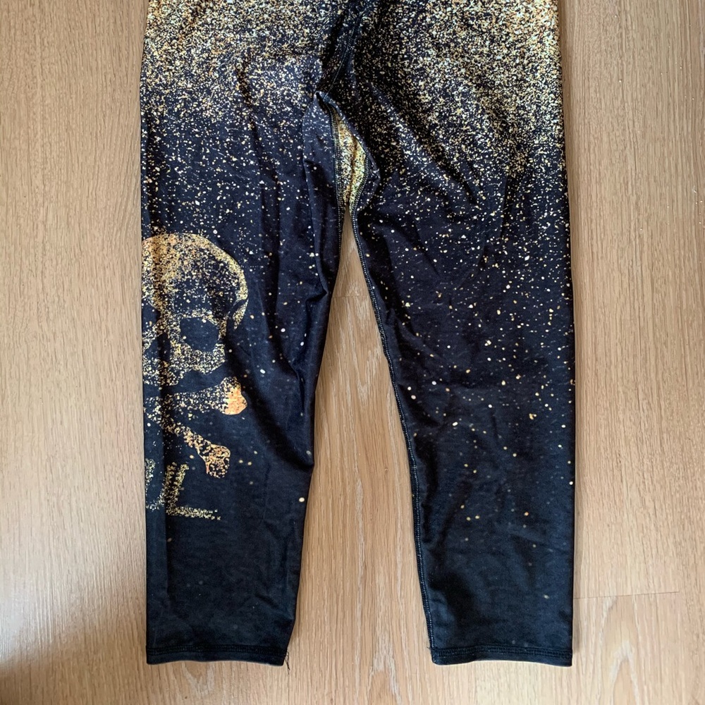 Terez x Soulcycle Black/Gold Glitter Leggings